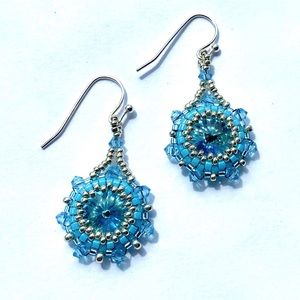 Rivoli Swarovski 10mm earring with a 3 mm bicone